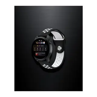 Samsung Watch 22mm Spor Delikli Kordon - Siyah Beyaz
