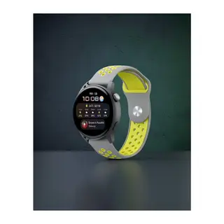 Samsung Watch 22mm Spor Delikli Kordon - Gri-yeşil