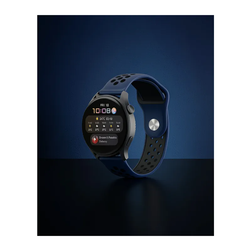 Samsung Watch 22mm Spor Delikli Kordon - Lacivert Siyah