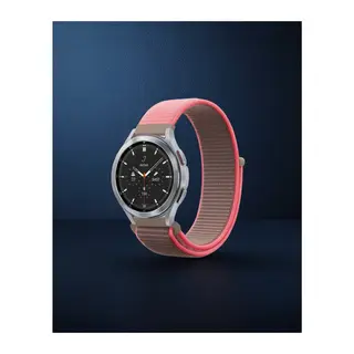 Samsung Watch 22mm Hasırlı Cırtcırtlı Kordon - Pembe