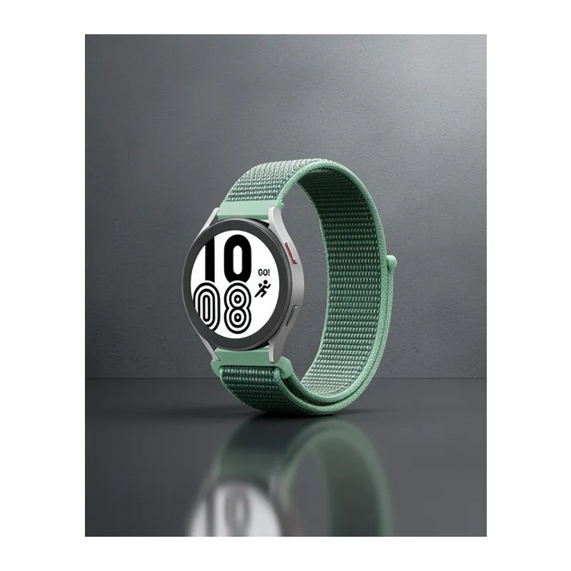 Samsung Galaxy Watch 4 Hasırlı Cırtcırtlı Kordon - Turkuaz