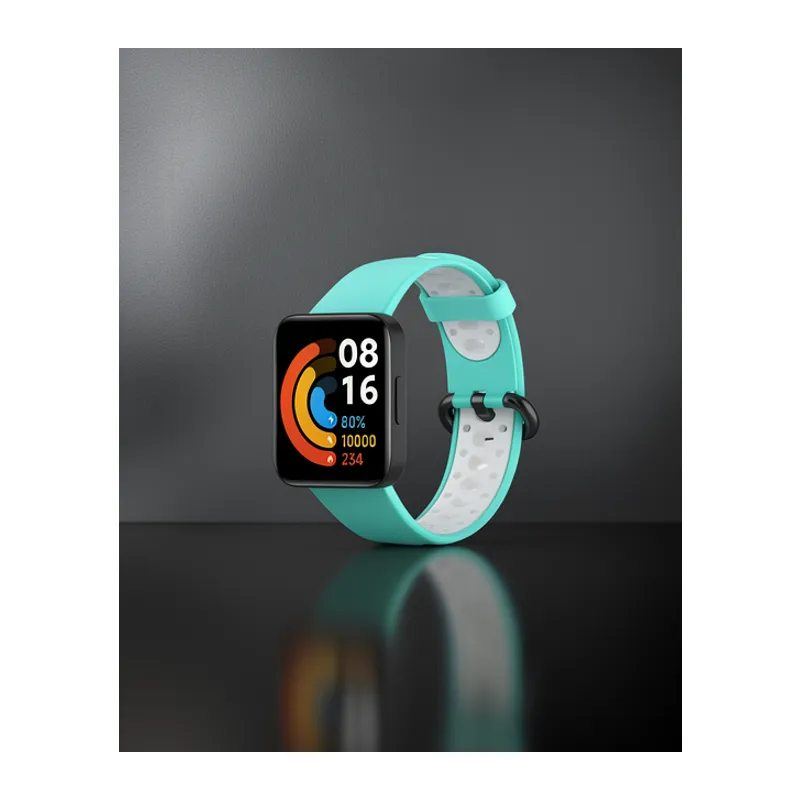 Xiaomi Redmi Watch 2 Spor Delikli Kordon - Turkuaz-beyaz