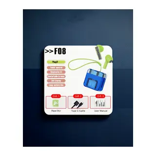 F08 Dijital Şarj Göstergeli Tws Bluetooth Kulaklık - Yeşil