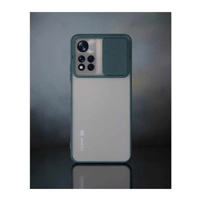 Xiaomi Redmi Note 11t Kılıf Palm Buzlu Kamera Sürgülü Silikon - Yeşil