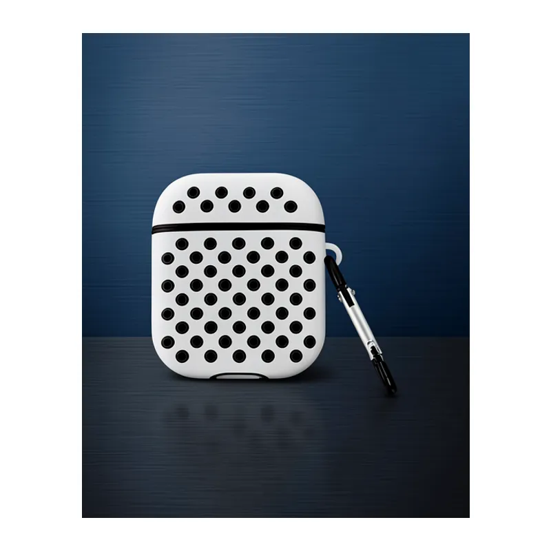 Apple Airpods 2 (2.nesil) Spor Delikli Kılıf - Gri-siyah
