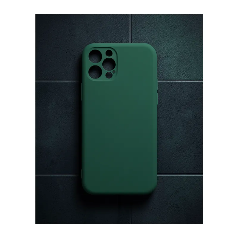 Apple İphone 12 Pro Max Kılıf Nano İçi Kadife Silikon - Koyu Yeşil