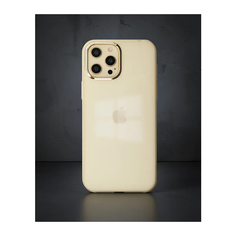 Apple İphone 12 Pro Max Kılıf Element Silikon - Gold