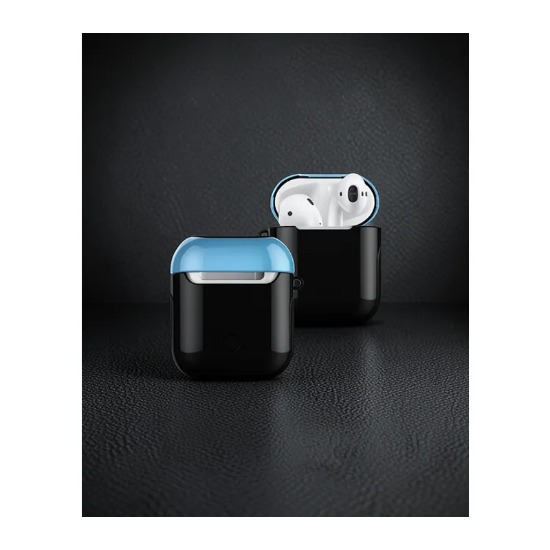 Apple Airpods 2 (2.nesil) 3in1 Kılıf - Siyah-mavi