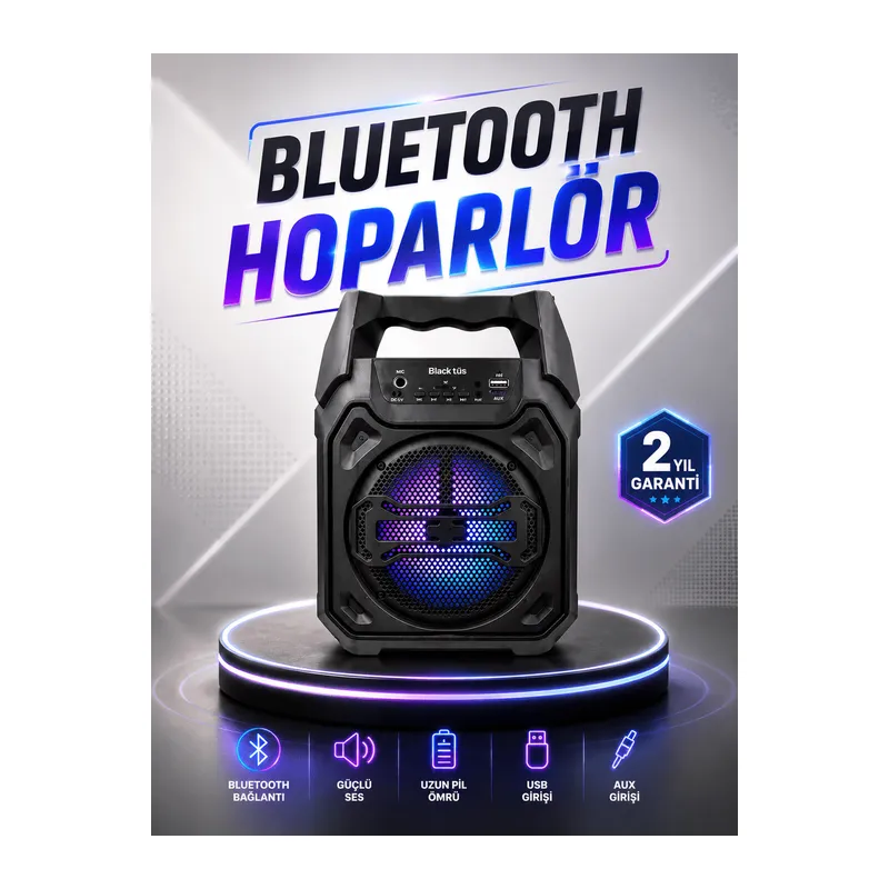 Güçlü ve Şarj Edilebilir Bluetooth Hoparlör 6.5 İnç