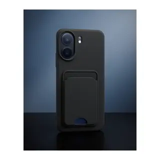 Xiaomi Redmi 13c Kılıf Kelvin Kartvizitli Silikon - Siyah