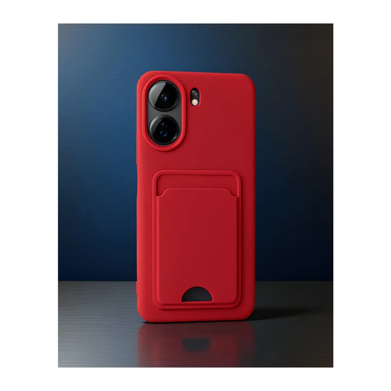 Xiaomi Redmi 13C Kılıf Kelvin Kartvizitli Silikon - Koyu Yeşil