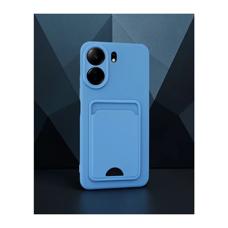 Xiaomi Redmi 13C Kılıf Kelvin Kartvizitli Silikon - Mavi