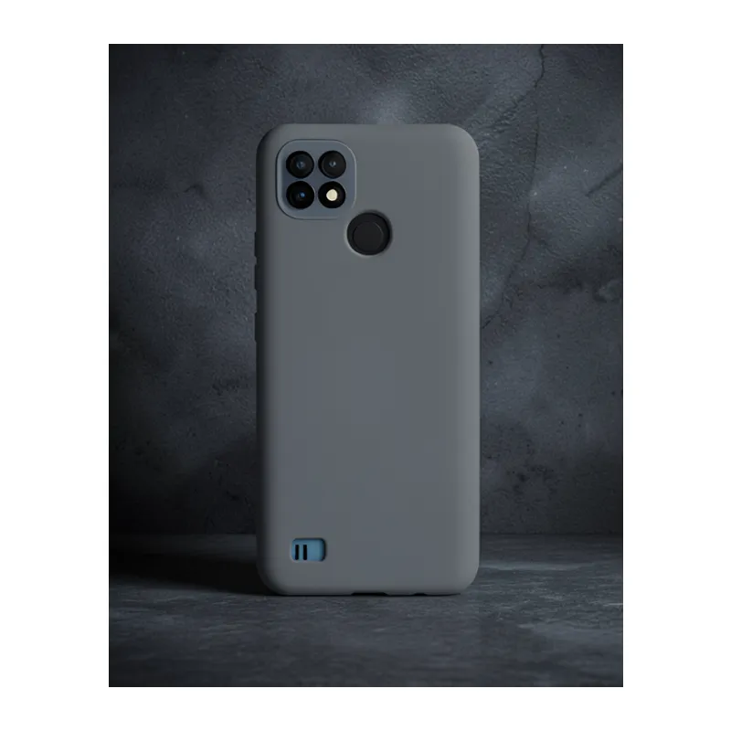 Realme C21 Kılıf Nano İçi Kadife Silikon - Gri
