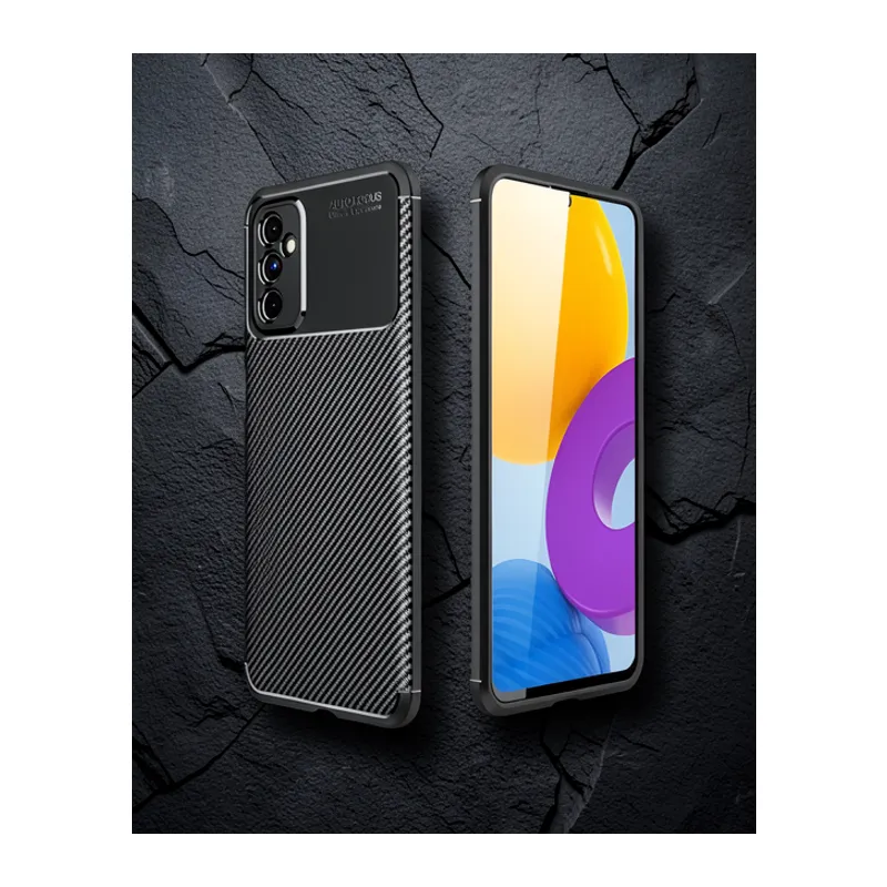 Samsung Galaxy M52 5g Kılıf Auto Focus Karbon Kapak - Siyah