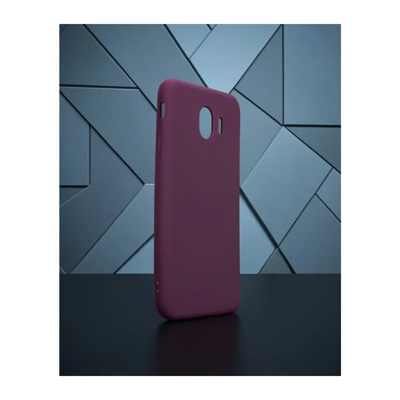 Samsung Galaxy J4 Kılıf First Silikon - Mürdüm