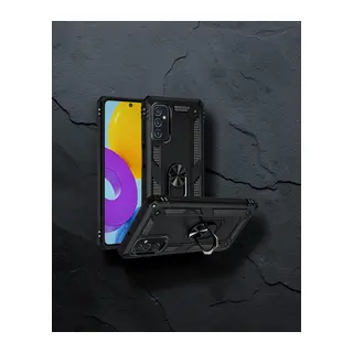 Samsung Galaxy M52 5g Kılıf Sofya Yüzüklü Silikon Kapak - Siyah