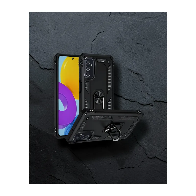Samsung Galaxy M52 5g Kılıf Sofya Yüzüklü Silikon Kapak - Siyah
