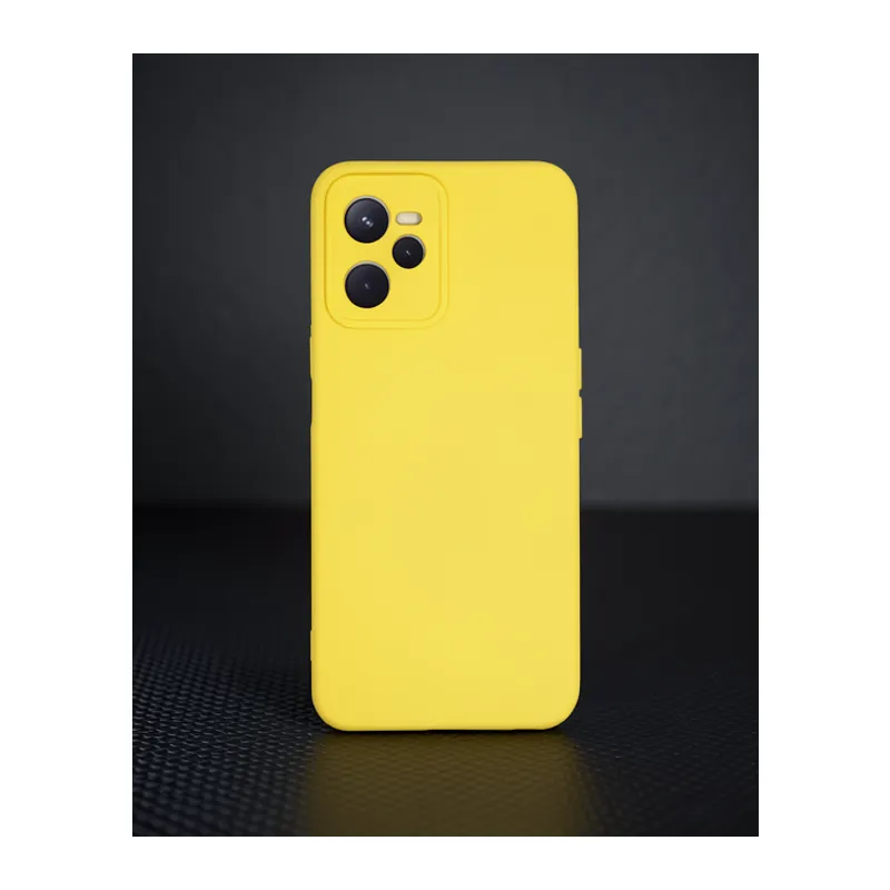 Realme C35 Kılıf Nano İçi Kadife Silikon - Sarı