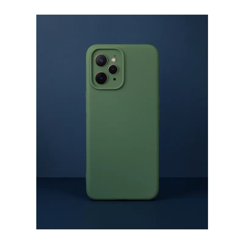 Realme C35 Kılıf Nano İçi Kadife Silikon - Koyu Yeşil