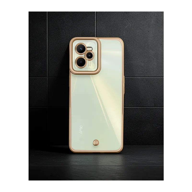 Realme C35 Kılıf Liva Lens Silikon - Pudra