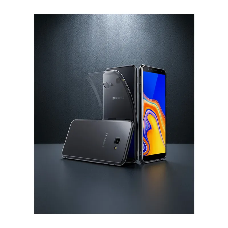 Samsung Galaxy J4 Plus Kılıf Lüx Şeffaf Silikon - Şeffaf