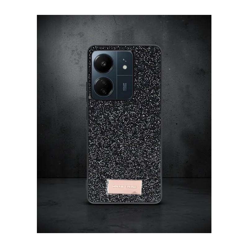 Onegif Xiaomi Redmi 13c Bright Simli Kapak - Siyah