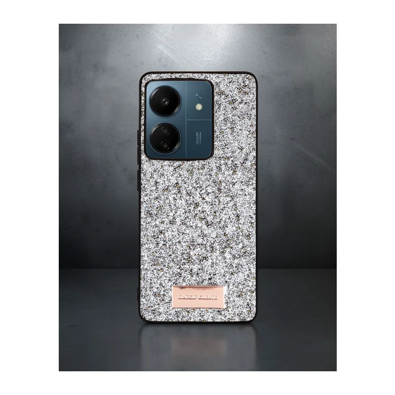 Onegif Xiaomi Redmi 13c Bright Simli Kapak - Gümüş