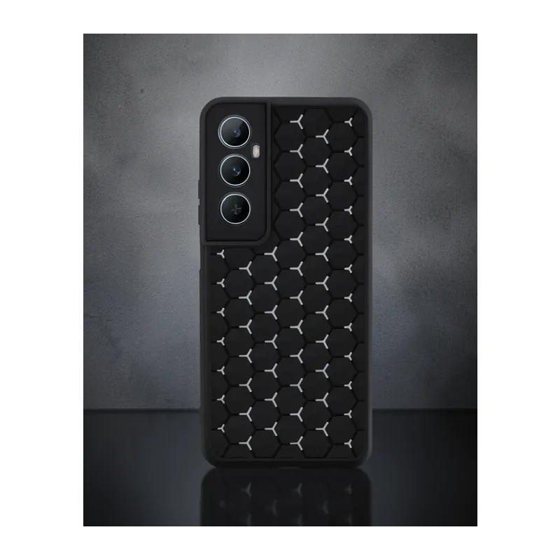 Realme C65 Kılıf Petek Silikon Kapak - Siyah