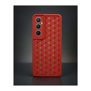 Realme C65 Kılıf Petek Silikon - Kırmızı