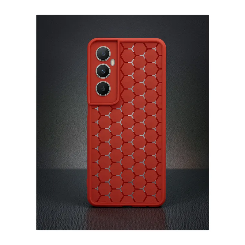 Realme C65 Kılıf Petek Silikon - Kırmızı