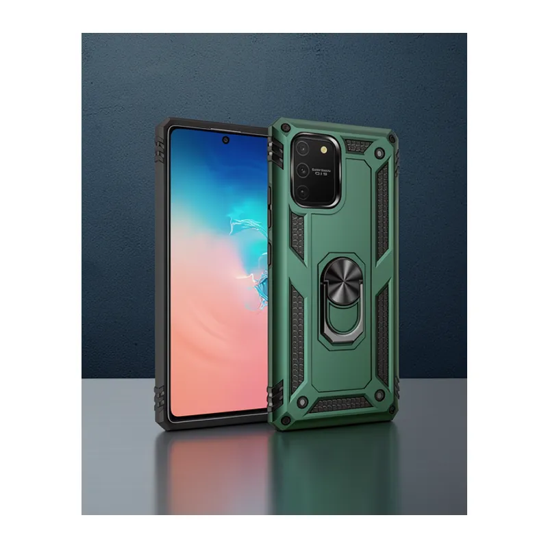 Samsung Galaxy A91 / S10 Lite Kılıf Sofya Yüzüklü Silikon Kapak - Yeşil