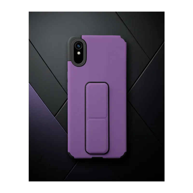 Xiaomi Redmi 9a Kılıf Mega Standlı Silikon - Mor