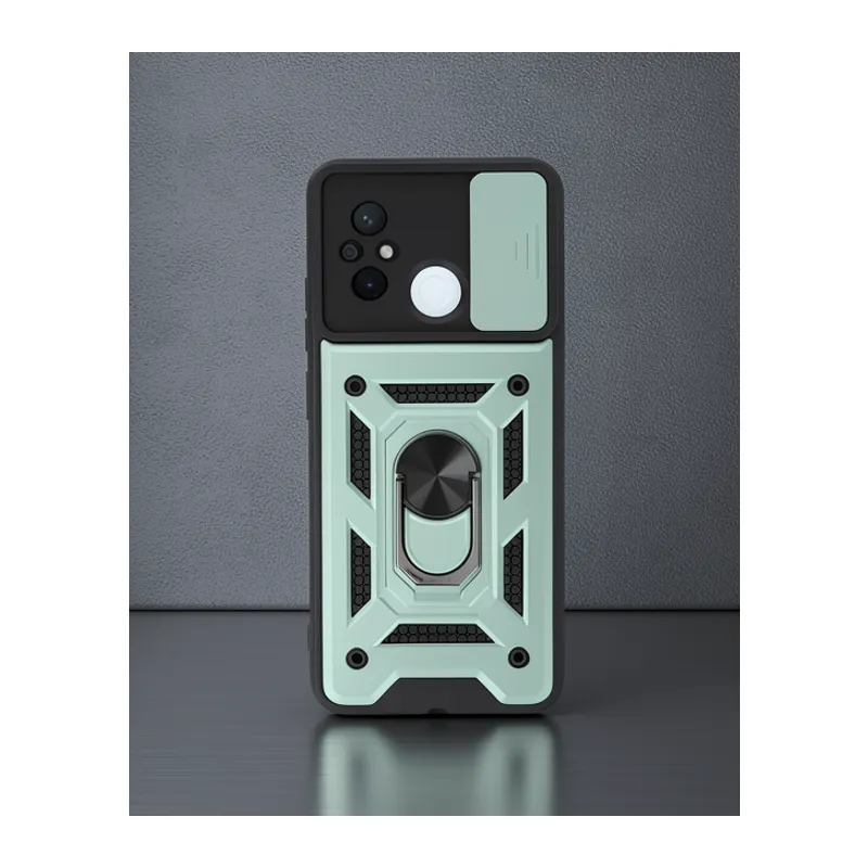 Xiaomi Redmi 12c Kılıf Pars Lens Yüzüklü Silikon - Yeşil