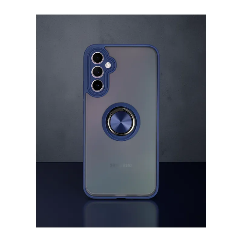 Samsung Galaxy A24 4g Kılıf Montreal Yüzüklü Silikon Kapak - Lacivert