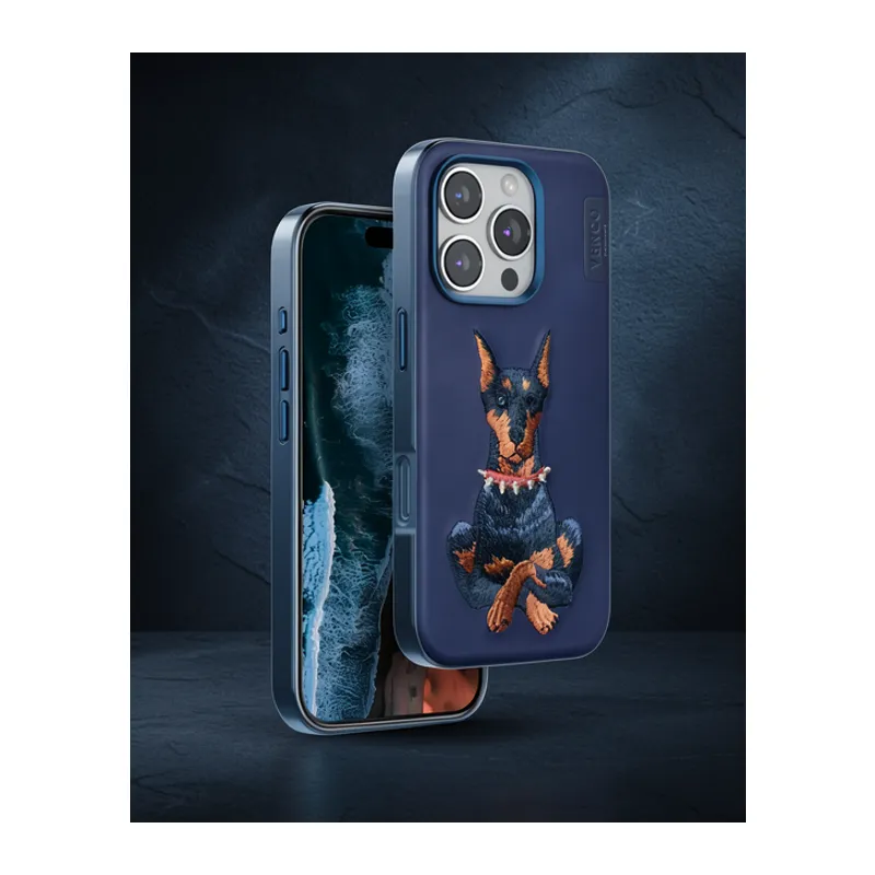 Venco Apple İphone 16 Pro Perma Desenli Kapak - Lacivert