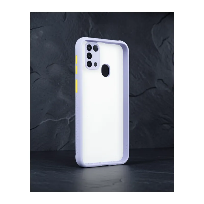 Samsung Galaxy M31 Kılıf Miami Şeffaf Silikon - Lila