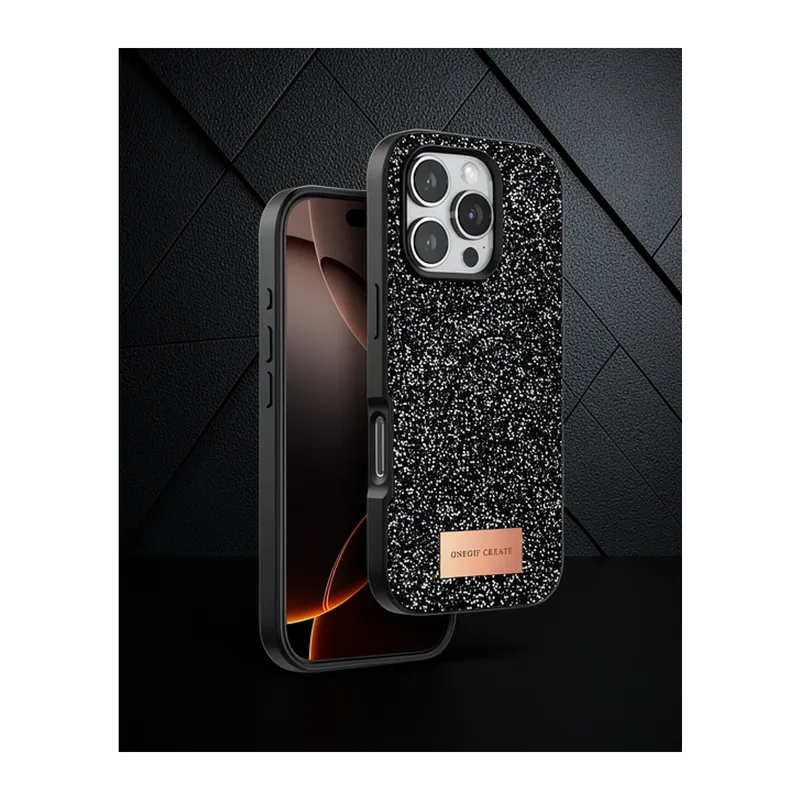 OneGif iPhone 16 Pro Max Bright Simli Kılıf - Siyah