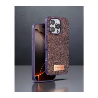 Onegif iPhone 16 Pro Max Bright Simli Kılıf - Derin Mor