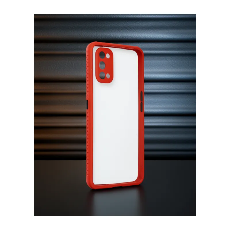 Realme 7 Pro Kılıf Miami Şeffaf Silikon - Kırmızı