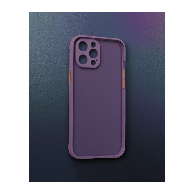 Apple İphone 12 Pro Max Kılıf Miami Şeffaf Silikon - Açık Mor