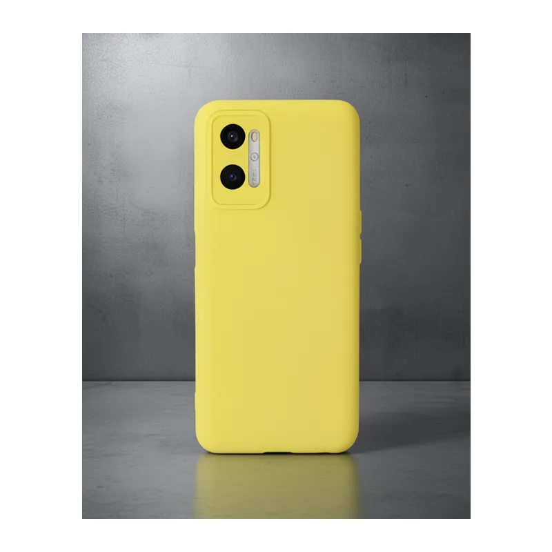 Oppo A96 Kılıf Nano İçi Kadife Silikon - Sarı