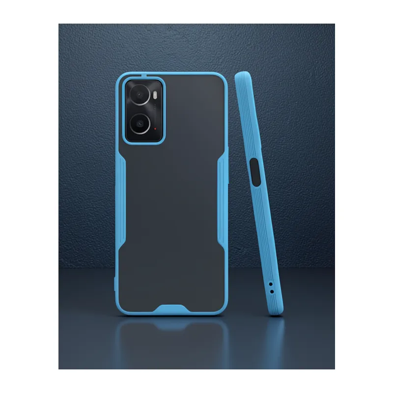 Oppo A96 Kılıf Platin Silikon - Mavi