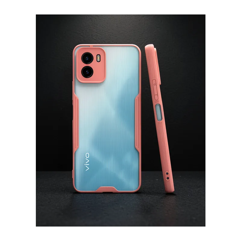 Vivo Y15s Kılıf Platin Silikon - Pembe