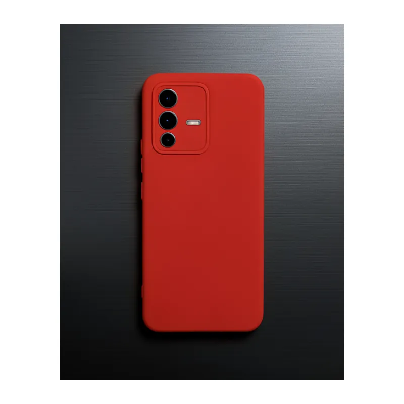 Vivo V23 5g Kılıf Nano İçi Kadife Silikon - Kırmızı