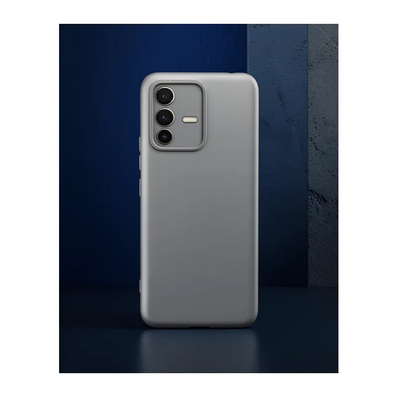 Vivo V23 5g Kılıf Nano İçi Kadife Silikon - Gri