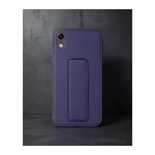 Apple İphone Xr Kılıf Coco Deri Standlı Kapak - Mor