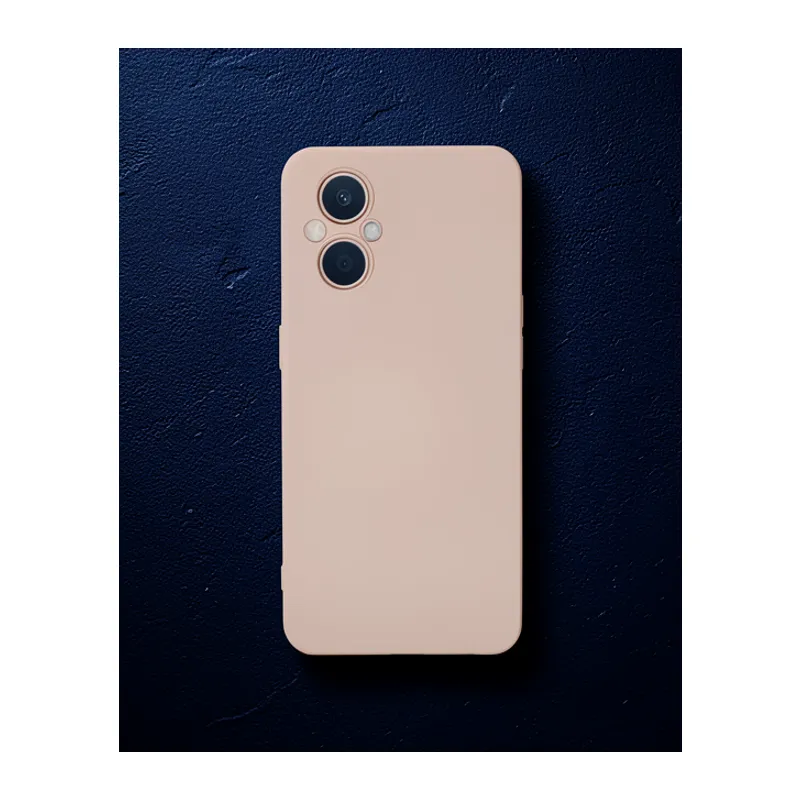 Oppo Reno 7 Lite Kılıf Nano İçi Kadife Silikon - Pudra
