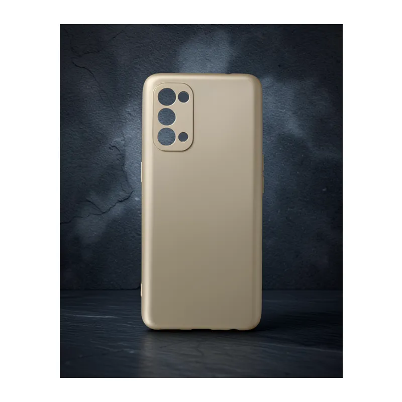 Oppo Reno 5 Kılıf First Silikon - Gold