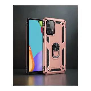 Samsung Galaxy A52 Kılıf Sofya Yüzüklü Silikon Kapak - Rose