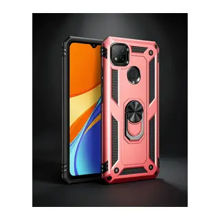 Xiaomi Redmi 9c Kılıf Sofya Yüzüklü Silikon Kapak - Rose